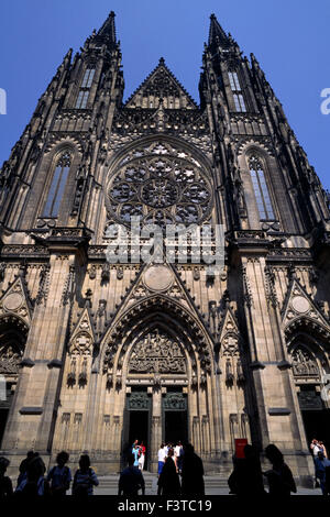 République tchèque, Prague, château, cathédrale St Vitus Banque D'Images