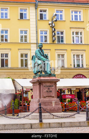 Alexander Fredro monument situé dans la vieille ville, Wroclaw, Pologne Banque D'Images