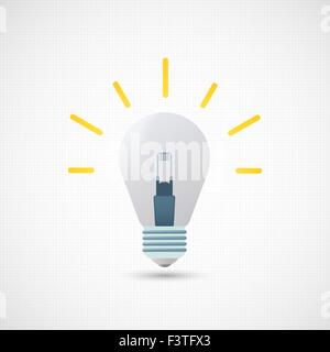 Idée de l'ampoule sur un fond blanc Illustration de Vecteur