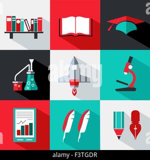 Icônes de style appartement. Divers objets et symboles Illustration de Vecteur