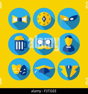 Ensemble d'icônes vectorielles dans le style de télévision Illustration de Vecteur