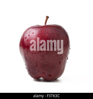 Pomme rouge avec des gouttes Banque D'Images