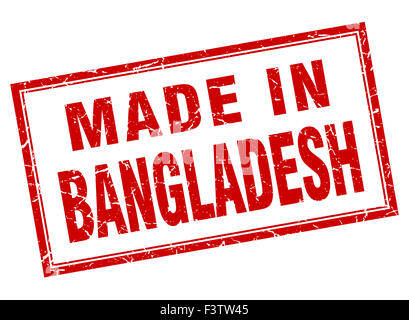 Le Bangladesh place rouge grunge made in stamp Banque D'Images
