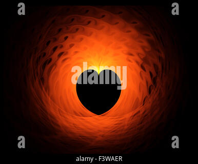 Coeur rouge sur fond noir Banque D'Images