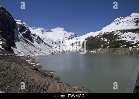 Réservoir de Mooserboden à Kaprun, Autriche Banque D'Images