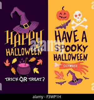 Origines de l'Halloween. Dessins halloween Dark and Light. Vector illustration. Illustration de Vecteur