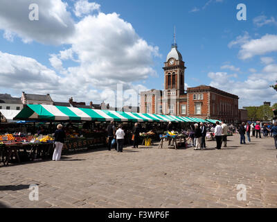 La ville de marché de Chesterfield dans le Derbyshire en Angleterre Banque D'Images