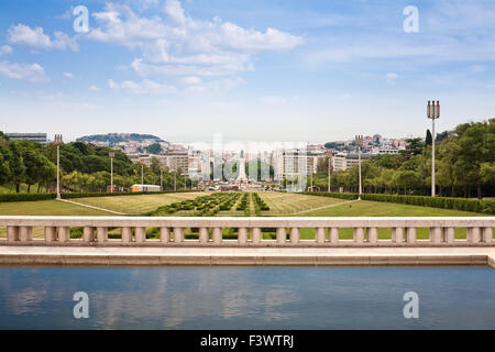 Vue sur le parc Eduardo VII, Lisbonne Banque D'Images