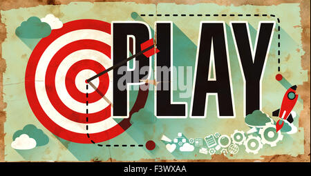 Concept d'entreprise. Jouer Word sur Grunge Poster. Banque D'Images