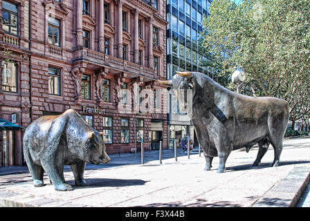 Bear et bull Frankfurt Banque D'Images