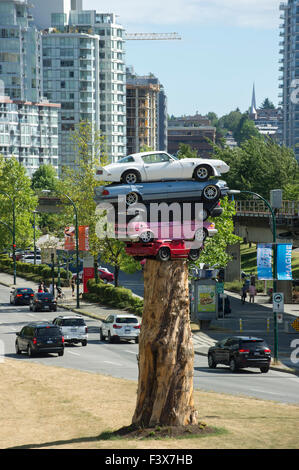 Sculpture Trans Am Totem par artiste Marcus Bowcott, Vancouver British Columbia Banque D'Images