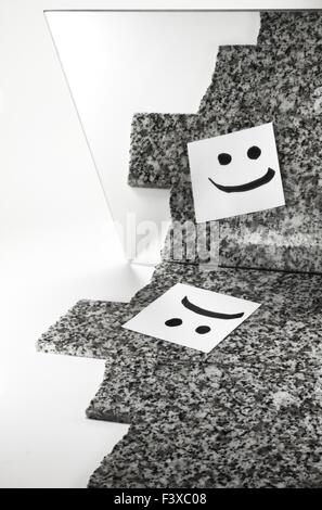 Smiley - Visage dans le miroir Banque D'Images