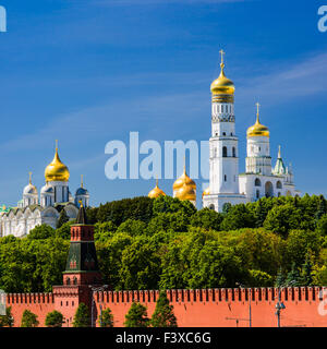 Dômes dorés de Kremlin de Moscou Banque D'Images