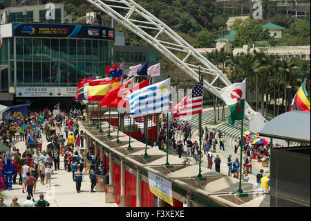 Hong Kong, l'entrée du stade de rugby à VII au cours correspondent à Hong Kong, Chine Banque D'Images