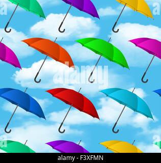 Parasols colorés transparent background Banque D'Images