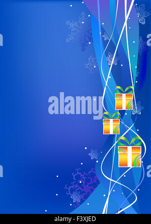 Conception avec des cadeaux de Noël Banque D'Images