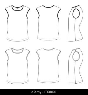 Contours noir-blanc T-shirt illustration Banque D'Images