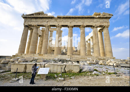 Le Parthénon, l'Acropole, Athènes, Grèce Banque D'Images