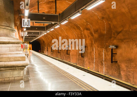 La station de métro Rådhuset Tunnelbana,,, Stockholm, Suède Banque D'Images