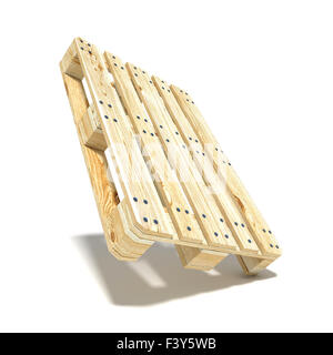 Euro Palette. L'angle de vue. Rendu 3D illustration isolé sur fond blanc Banque D'Images