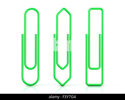 Trombones isolé sur fond blanc, trois formes de base. Green Banque D'Images