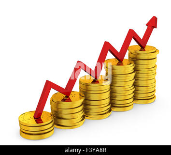 Diagramme à barres de golden dollar coins Banque D'Images