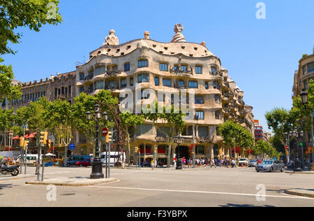 Chambre Casa Mila, Barcelone, Espagne. Banque D'Images