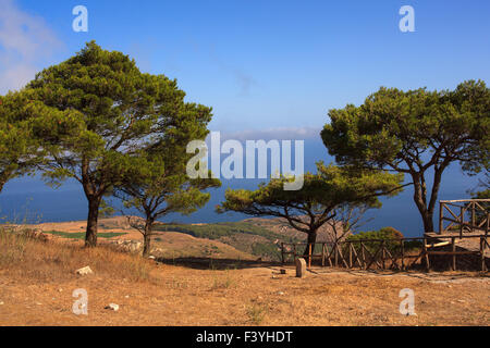 Seaview de Erice, incroyable ville près de Trapani, Sicile Banque D'Images