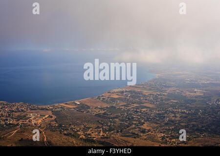 Seaview de Erice, incroyable ville près de Trapani, Sicile Banque D'Images