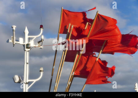 Filet de pêche drapeaux Banque D'Images