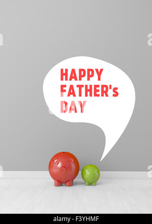 Piggy disant heureux pères jours Banque D'Images