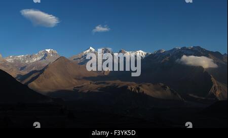 Scène en soirée dans la région de Mustang inférieur Banque D'Images