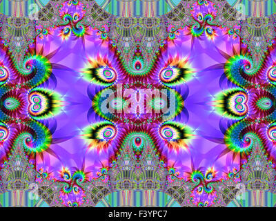 Fractal élément décoratif coloré, splendeur magique, merveilleuse harmonie et lignes fractales. A-0935. Banque D'Images