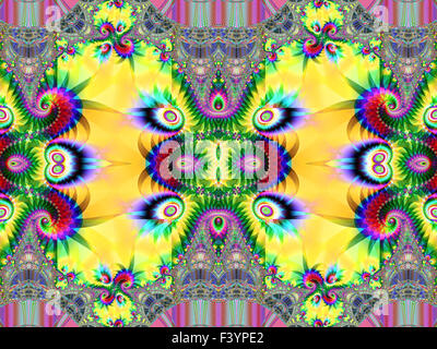 Fractal élément décoratif coloré, splendeur magique, merveilleuse harmonie et lignes fractales. A-0932. Banque D'Images