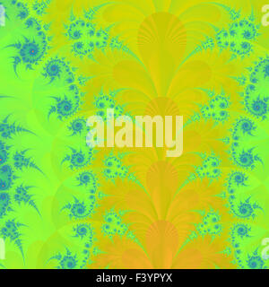 Fractale couleurs magnifiques ornements floraux colorés dans le style de l'infographie. A-0281. Banque D'Images