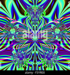 Fractale couleurs magnifiques ornements colorés dans le style de l'infographie. A-0279. Banque D'Images