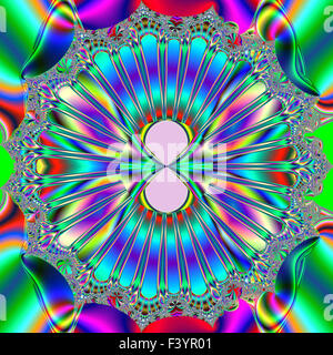 Carreaux de verre coloré fractale magnifique dans le style de l'infographie. A-0265. Banque D'Images