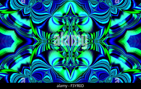 Belle fractale colorés de style, style d'ornement à l'infographie. A-0329. Banque D'Images