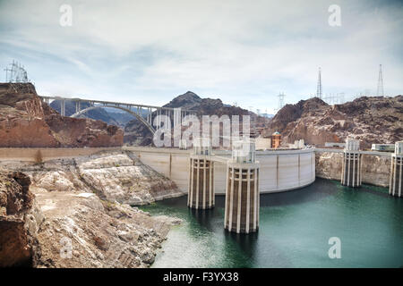 Vue aérienne du barrage Hoover Banque D'Images