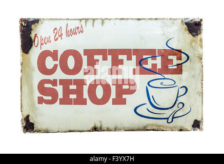 Retro Vintage Coffee Shop Sign Banque D'Images