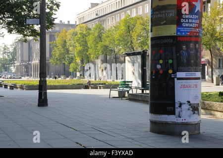 Nowa Huta, Cracovie. Ancien symbole de communisme en Pologne. Plac Centralny, Ronald Regan maintenant Square. L'architecture stalinienne. Banque D'Images