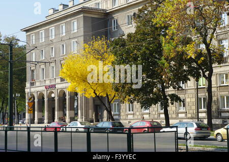 Nowa Huta, Cracovie. Ancien symbole de communisme en Pologne. Plac Centralny, Ronald Regan maintenant Square. L'architecture stalinienne. Banque D'Images