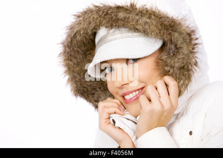 Pretty woman in winter fashion Banque D'Images