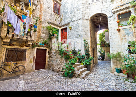 Old Stone Street de Trogir Banque D'Images