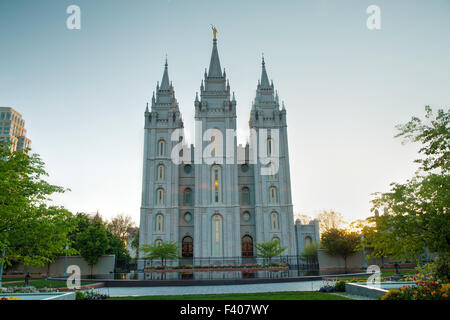 Temple des Mormons à Salt Lake City, UT Banque D'Images