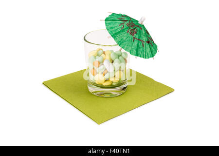 Comprimés dans un verre Banque D'Images