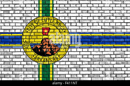 Pavillon de Little Rock peint sur mur de brique Banque D'Images