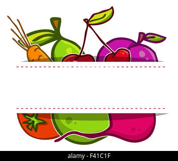 Vector set. Fruits et légumes Banque D'Images