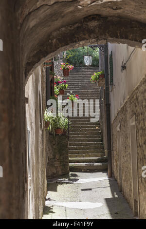 Volterra, vieille ville lane, Toscane, Italie Banque D'Images