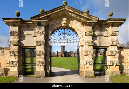 Entrée de Swinton Park Hotel à Masham Yorkshire Banque D'Images